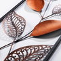 Wallity Leaf 3 Escultura de pared de metal multicolor